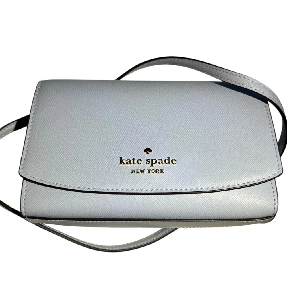 kate spade Light Blue Crossbody Bag with Gold Chain